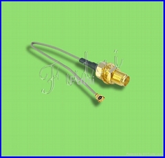 SMA Female Bulkhead Connector to IPEX with 1.13 /0.81/1.37 Pigtail Cable 