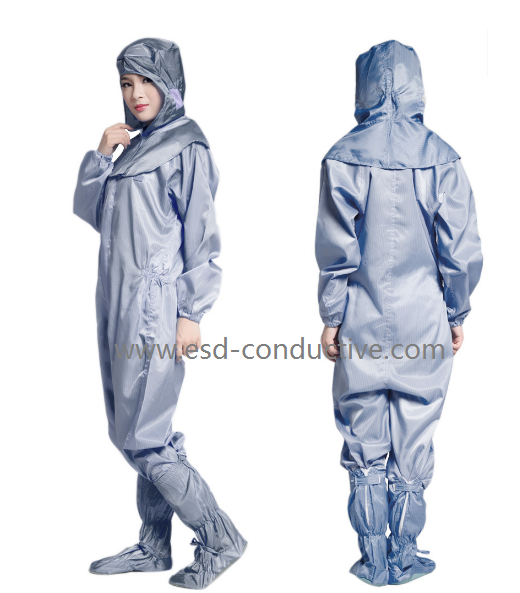 Strip grid Shawl hat ESD Polyester Coveralls 3