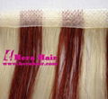 Hand tied seamless skin weft hair