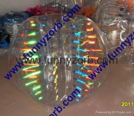 glow bumper ball/colour inflatable crash bumper ball