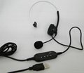 厂家批发高品质单耳头戴式usb话务中心耳机 3