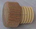 Wood cap synthetic cork wine bottle stopper WOLV29.5-2
