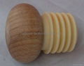 Wood cap synthetic cork wine bottle stopper WOLV29.5-2 2