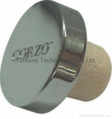 Zamak cap synthetic cork bottle stopper TBZA24