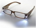 Led light reading glasses