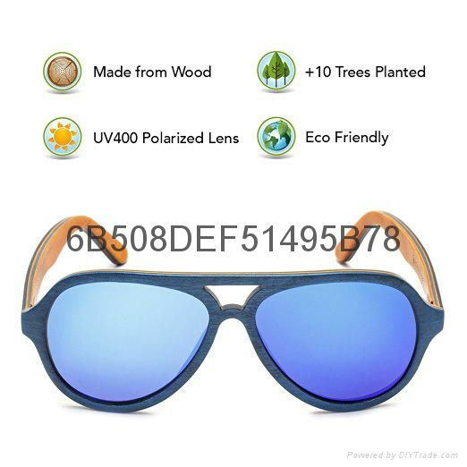 Eco Friendly Hand Made High Quality of Bamboo Wooden Sunglasses 5