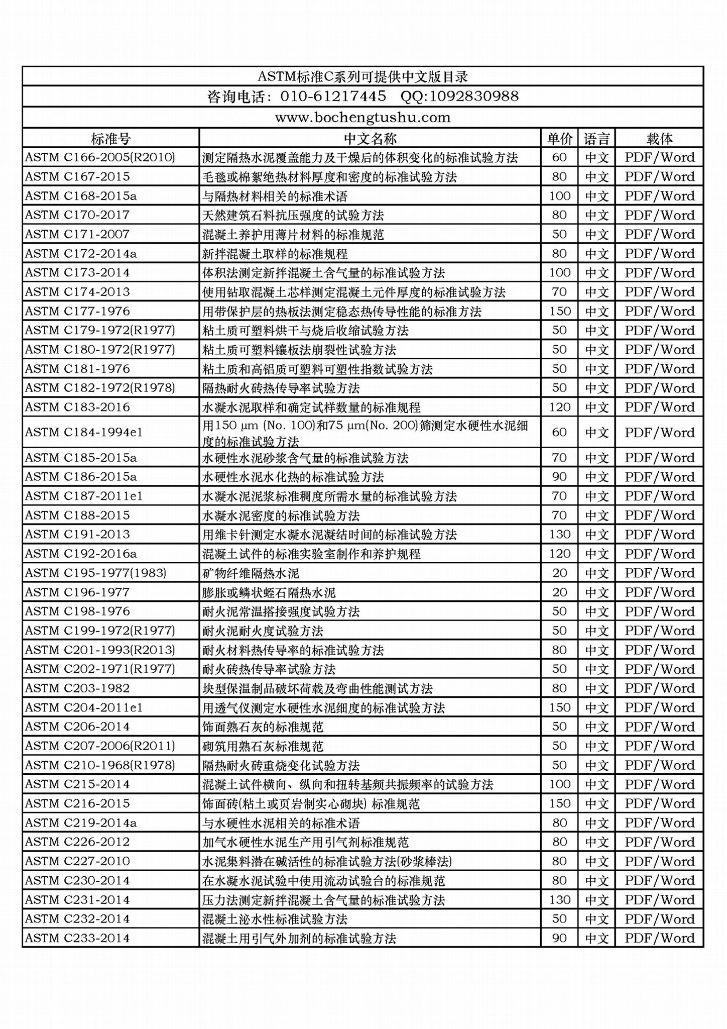 ASTM标准中文版C系列中文版