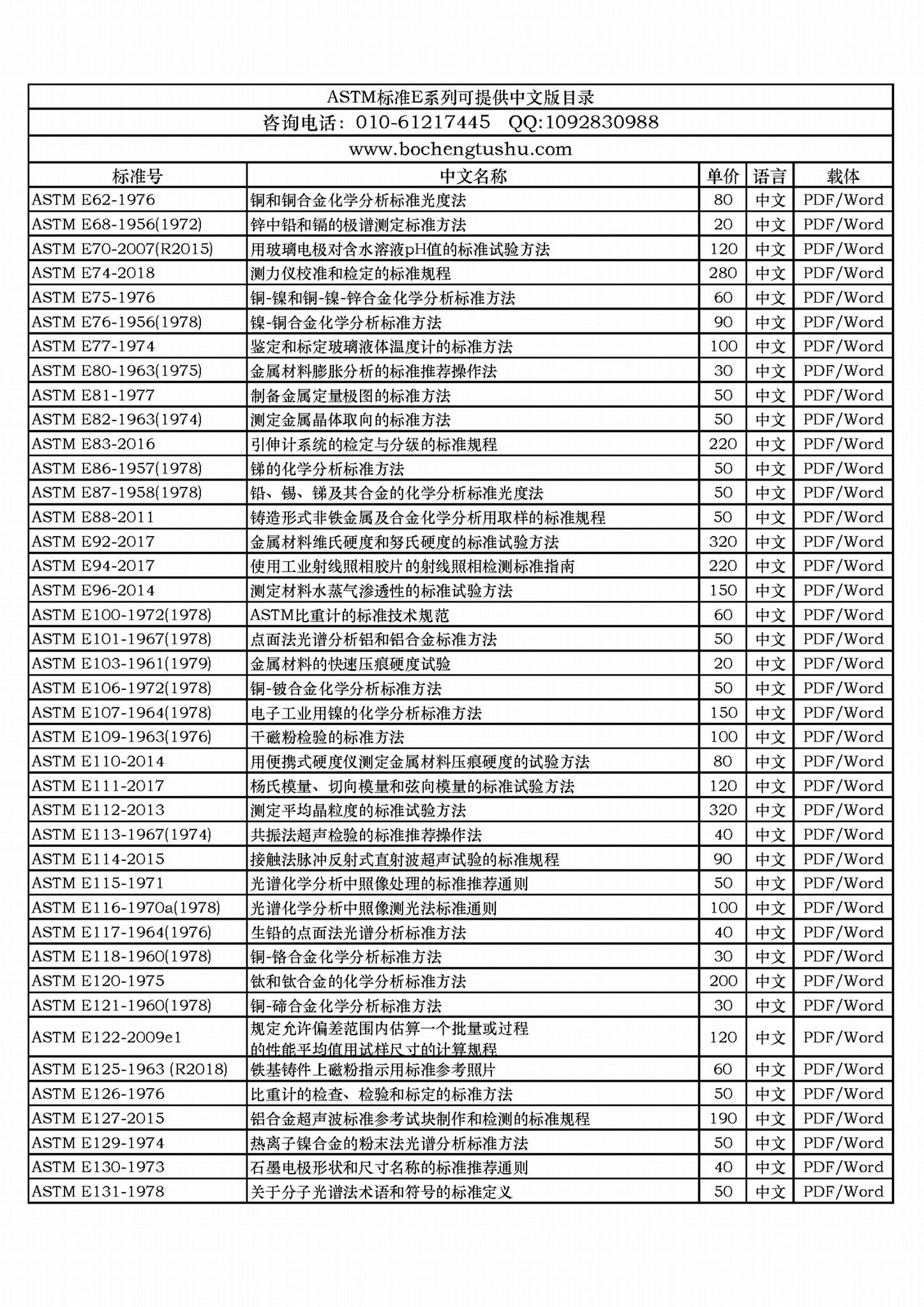 ASTM标准中文版 E系列中文版
