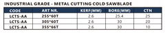 Metal Cutting - Cold Sawblade