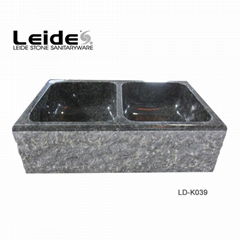 Double bowl granite kitchen sink