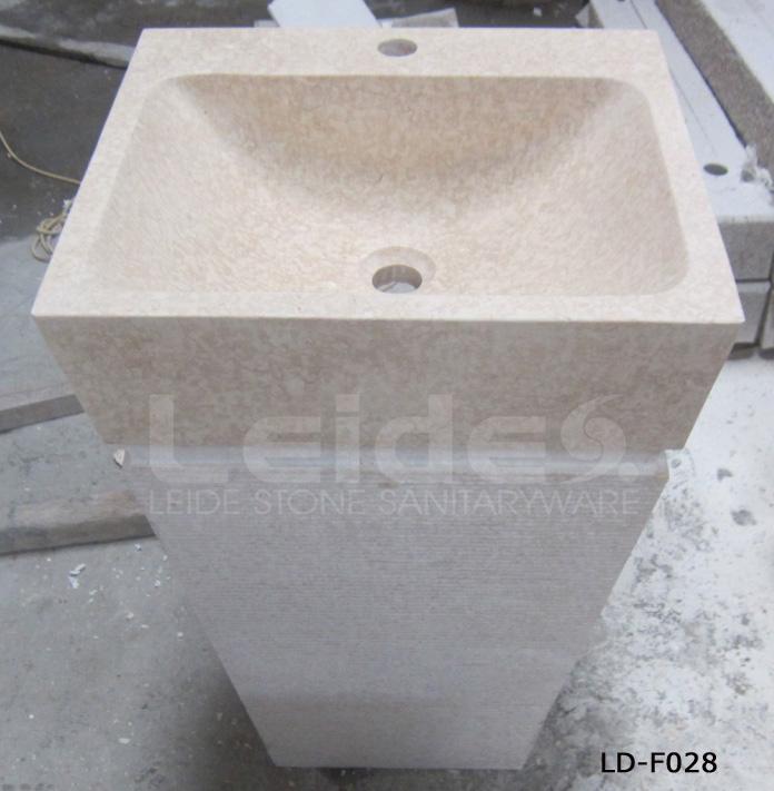 Beige marble pedestal wash basin 2