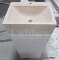 Beige marble pedestal wash basin 2