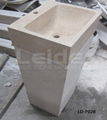 Beige marble pedestal wash basin 1