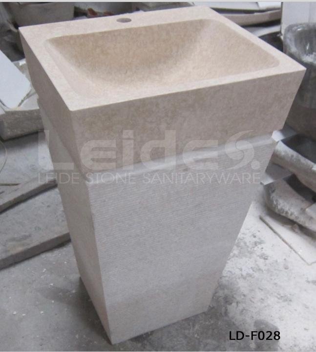 Beige marble pedestal wash basin 3