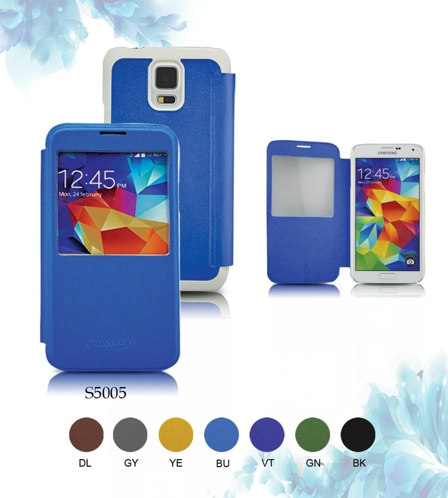 PU Leather Wallet Case Cover for Samsung Galaxy S5/S4 i9500 2