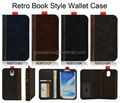 360 rotate stand leather flip case for samsung Note 3/4 4