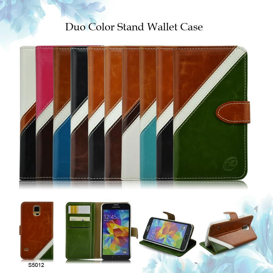 PU Leather Wallet Case Cover for Samsung Galaxy S5/S4 i9500 5