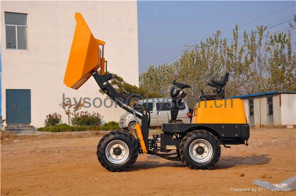 1ton hydraulic wheel type mini dumper 5