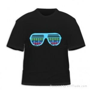 LED t shirts flashing light up glow shirt wholesale 3