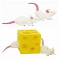 Squeeze stretchy mice and cheese stress relief toy