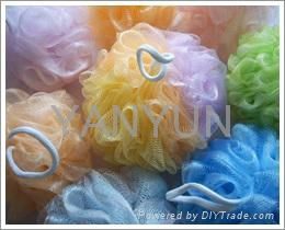 Bath Sponge Mesh Ball Body Cleaning Puff FLOWER SHAPE Extruded Net PP PE