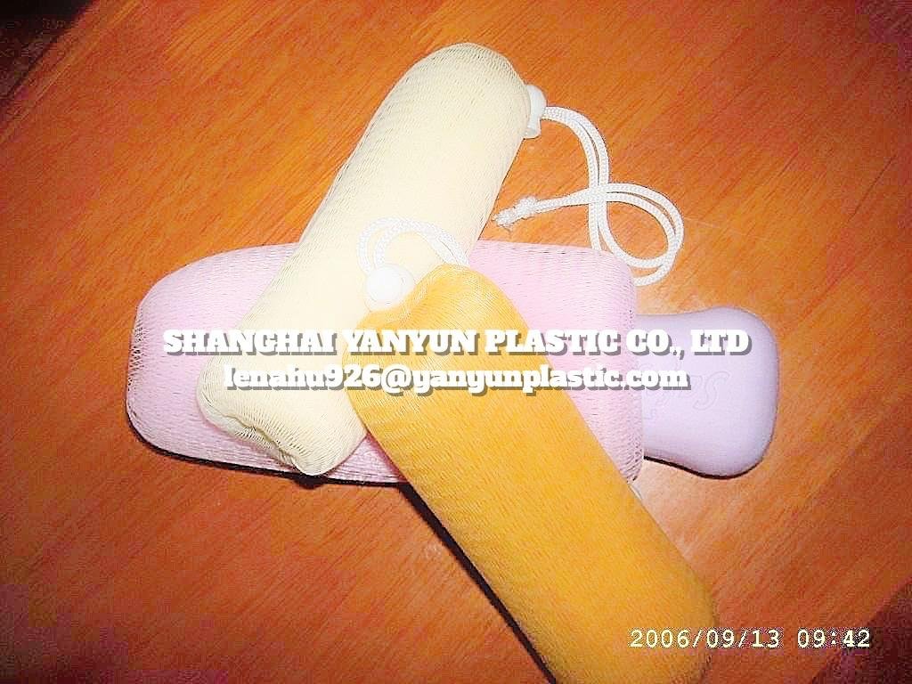 PP PE Extruded Net Mesh Soap Saver Soap Bag Soap Sock for Bath Shower