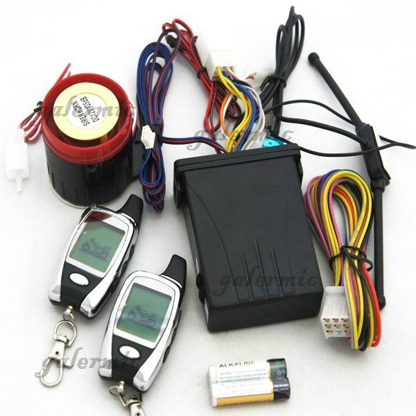 2 way motorcycle alarm system with remote engine start function light blink 2
