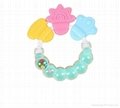 Funny Rattle Silicone Baby Teether Toy Colorful Ring Shape For Baby Biting