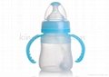 Food Grade Silicone Baby Feeding Bottle in Wide Neck with Straw 4