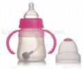 Food Grade Silicone Baby Feeding Bottle in Wide Neck with Straw 2