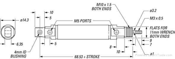 AIRPEL玻璃气缸, 型号: M9D12.5U