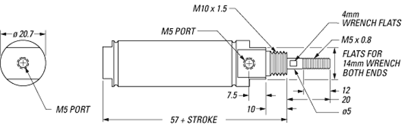 AIRPEL玻璃氣缸, 型號: M16D37.5N