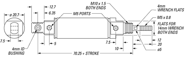 AIRPEL玻璃氣缸, 型號: M16D100.0U