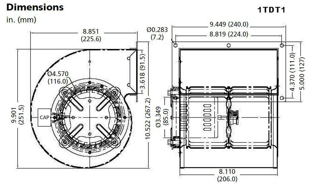 DAYTON風機, 型號: 1TDT1