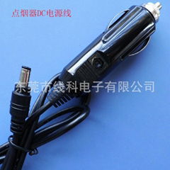 点烟器DC电源线   点烟器12V5A转DC5521公头电源