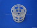 Plastic pall ring for filtering waste gas