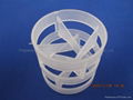 Plastic pall ring for filtering waste gas