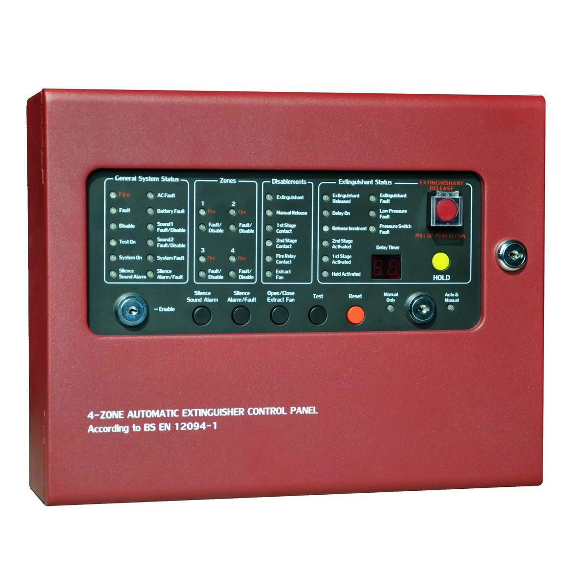 4 zones conventional Fire fighting panel with fire alarm and gas extinguishing controlling