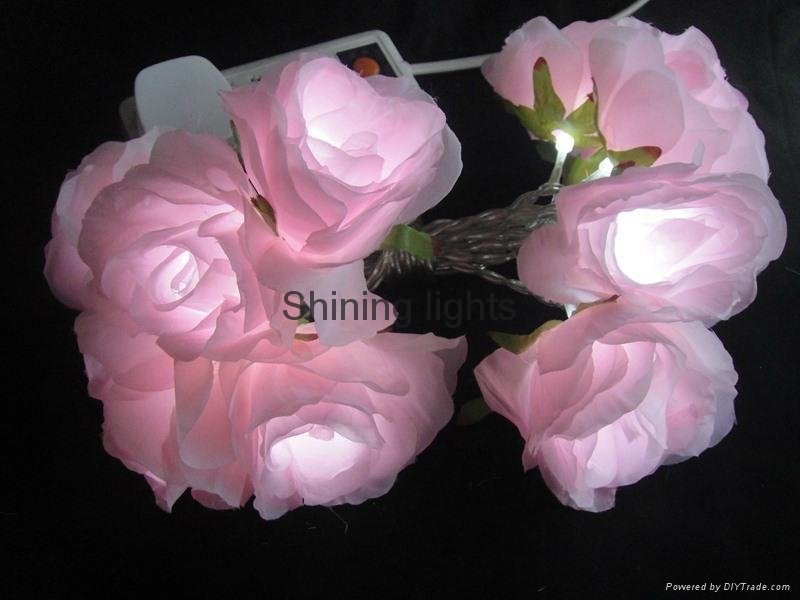 LED floral light rose wedding holiday garland home cloth flower lighting