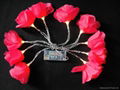 LED floral light rose wedding holiday garland home cloth flower lighting 3