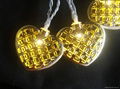 10LED Battery waterproof outdoor gold metallic heart lights 1