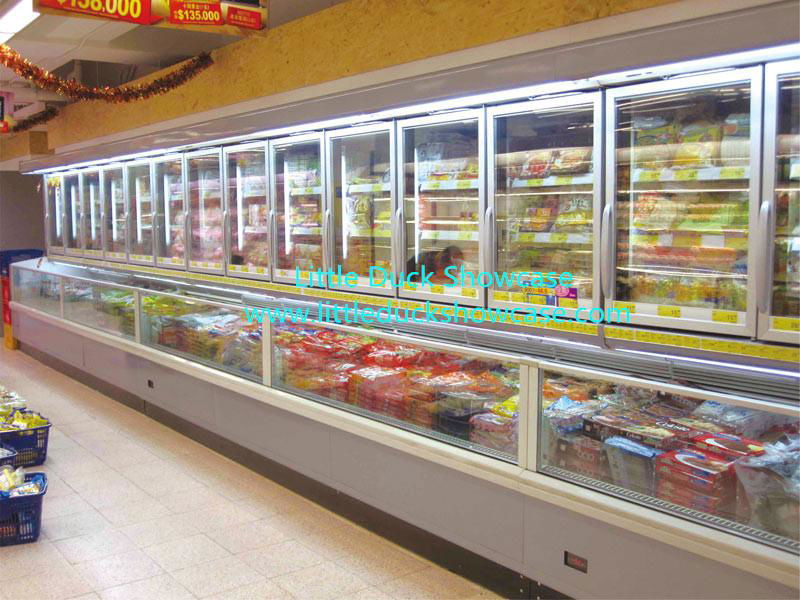 Combined freezer in Singapore supermarket 