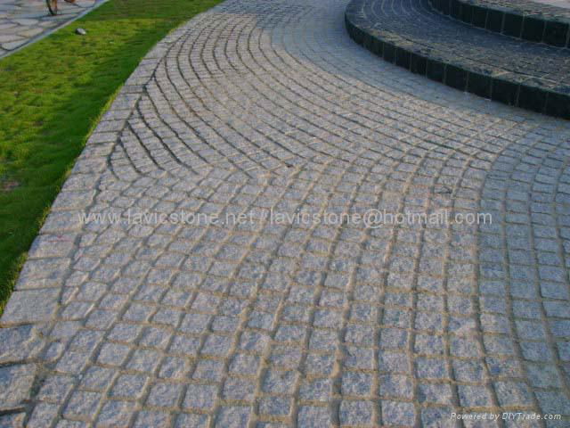 Cube paving stone for landscaping.