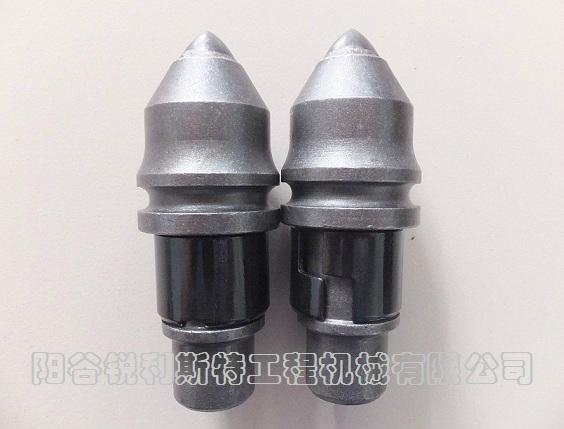 Conical tools and bullet teeth for foundation drilling and rock drilling