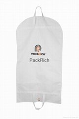 Breathable nylon foldable garment bag with gold zipper