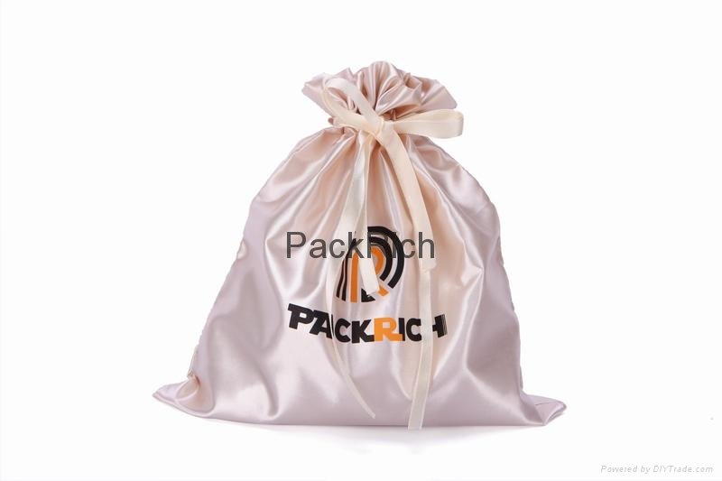 Eco-friendly Custom Satin Drawstring hair extensions storage bag