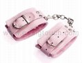 Pink Pleasure Leather Handcuffs