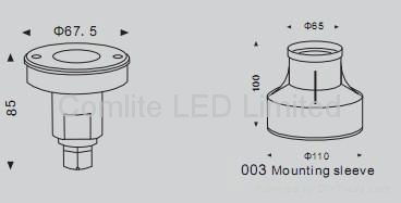 1X3W Small type recessed LED underwater light 3