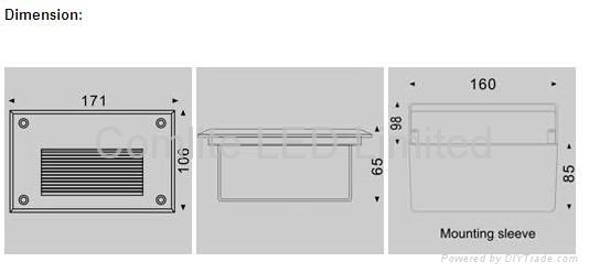 1.6W SMD 3020 Recessed wall light 4