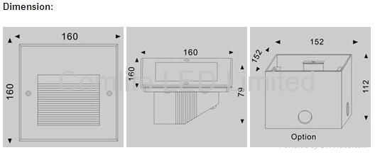 1.4W smd 3020recessed wall light 3